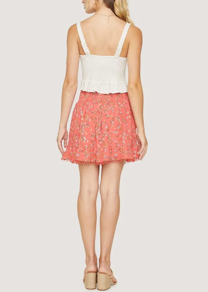 Everyday Adventures Mini Skirt Redorangecoralfloral Women Lost Wander Skirts