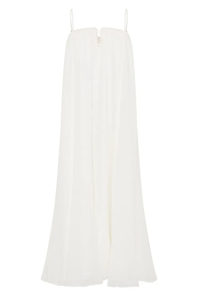 Filigree Sweetheart Midi Dress Ivory Women Aje White Dresses
