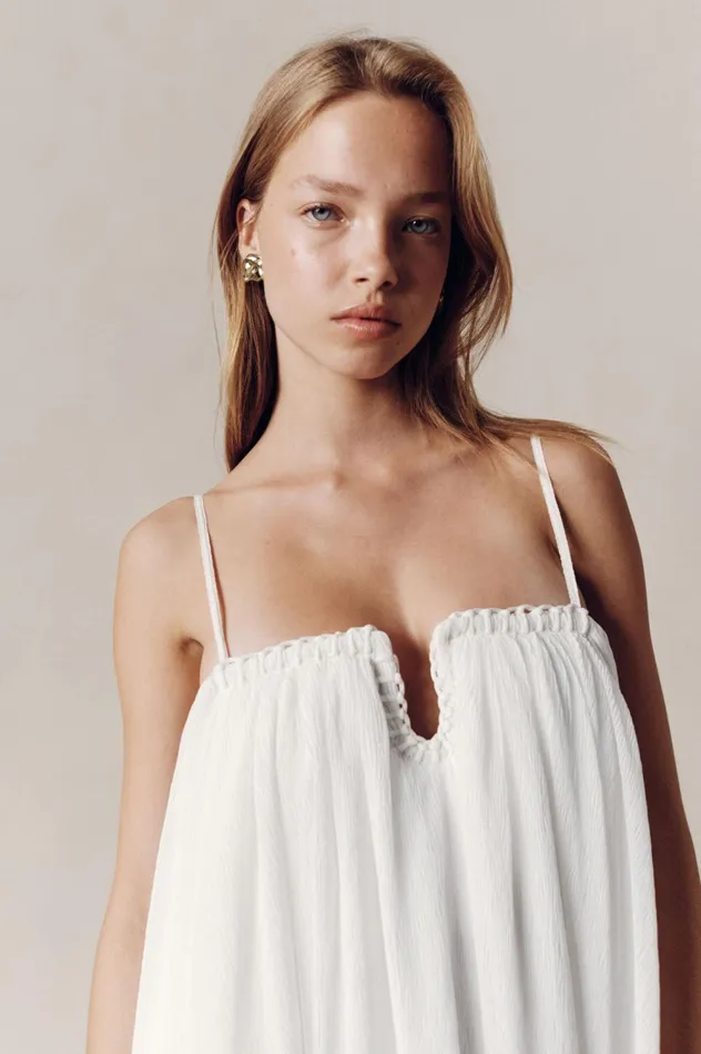 Filigree Sweetheart Midi Dress Ivory Women Aje White Dresses