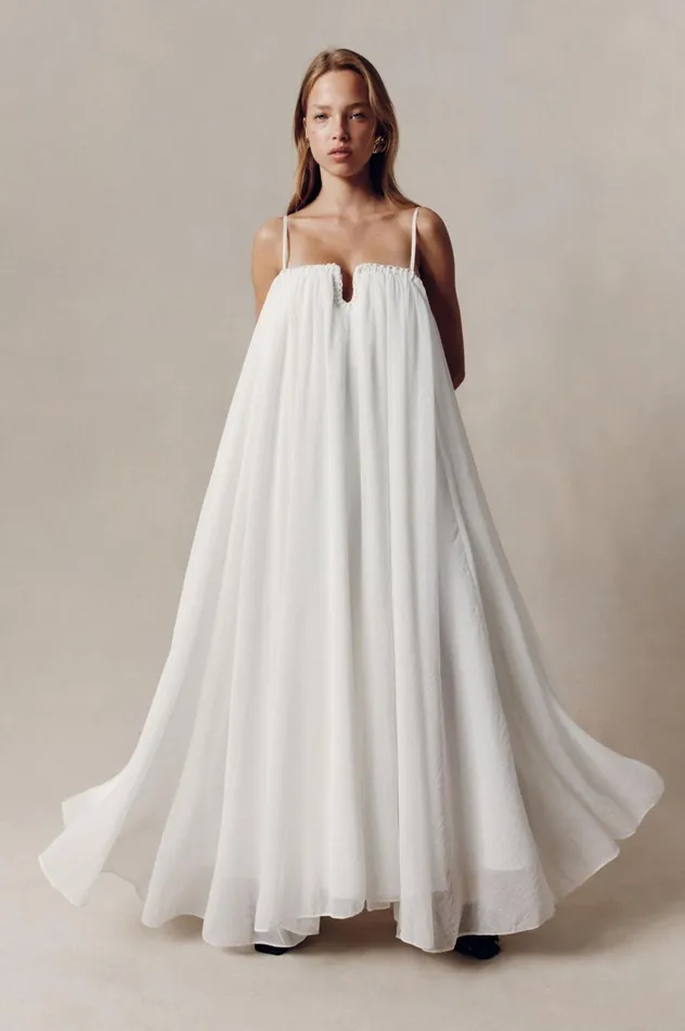 Filigree Sweetheart Midi Dress Ivory Women Aje White Dresses
