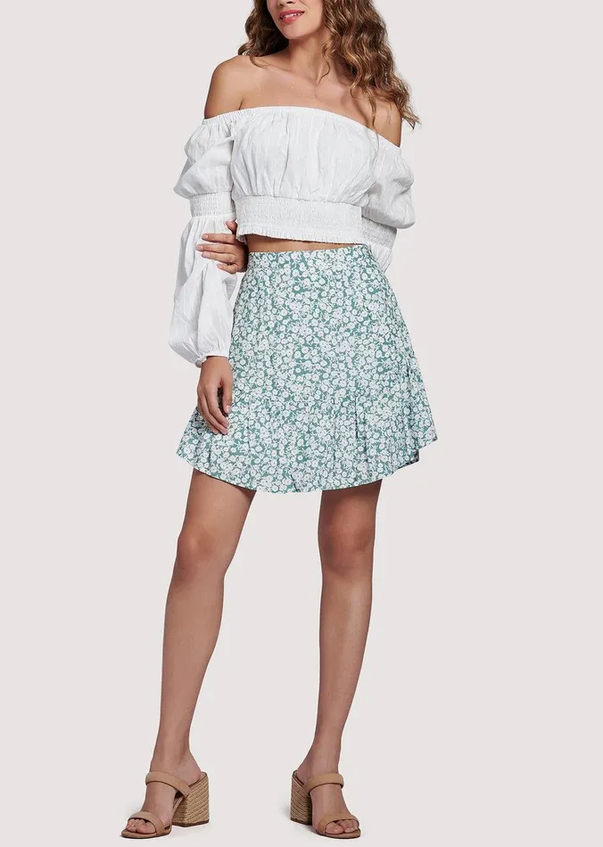 First Kiss Mini Skirt Oilblue Women Lost Wander Skirts