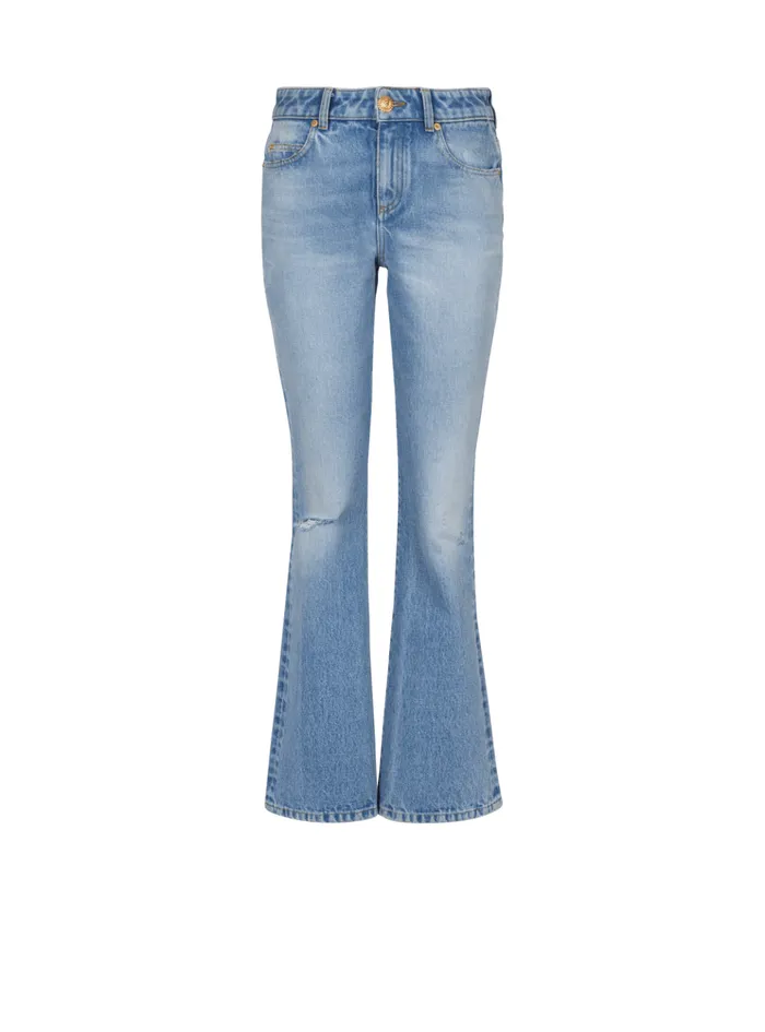 Flared Denim Jeans Blue Women Balmain Denim