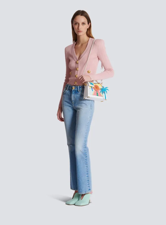 Flared Denim Jeans Blue Women Balmain Denim