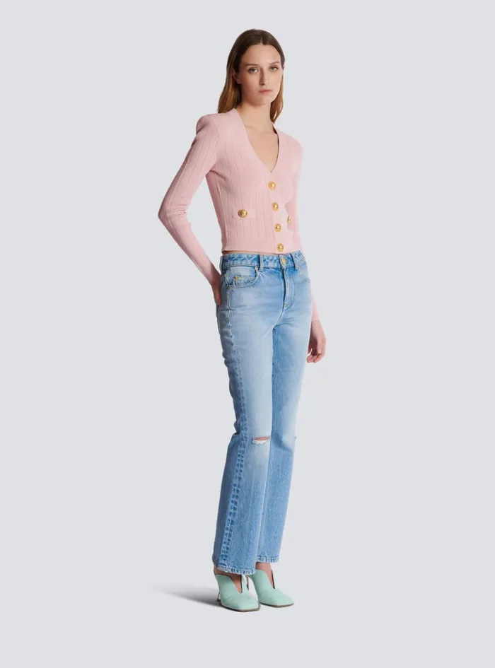 Flared Denim Jeans Blue Women Balmain Denim