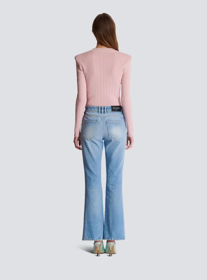 Flared Denim Jeans Blue Women Balmain Denim