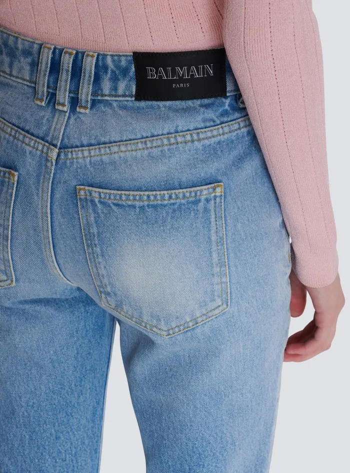 Flared Denim Jeans Blue Women Balmain Denim