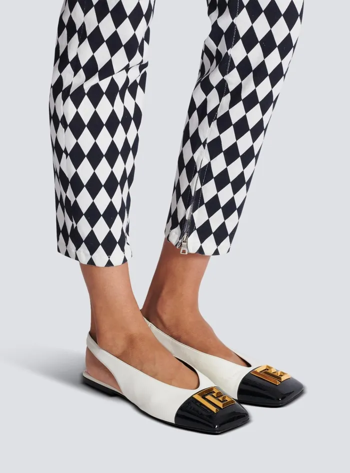 Flat Eden Slingbacks In Twotone Leather White Women Balmain Flat Shoes