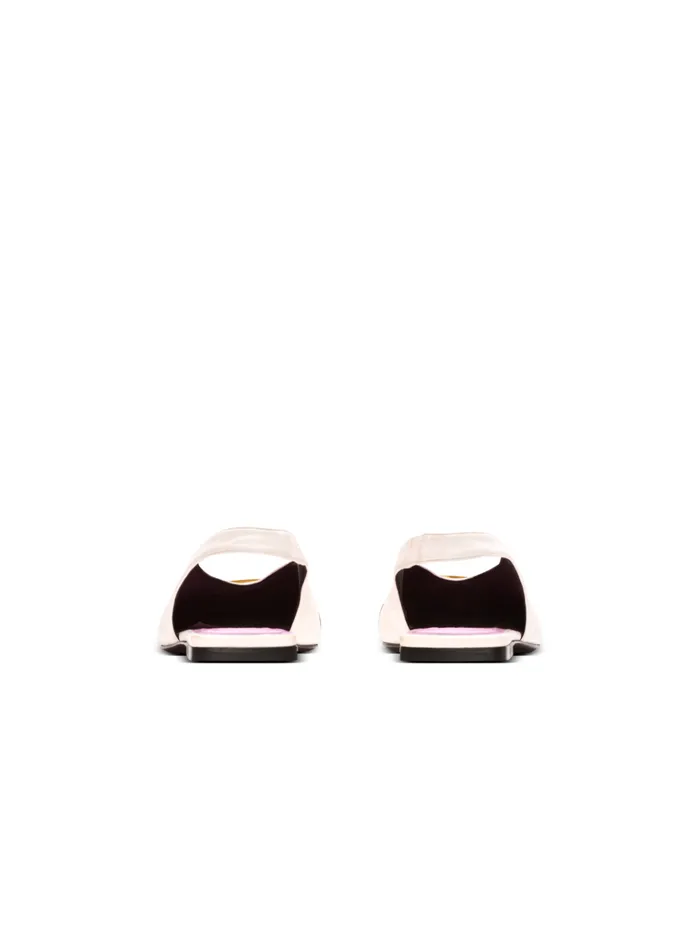 Flat Eden Slingbacks In Twotone Leather White Women Balmain Flat Shoes