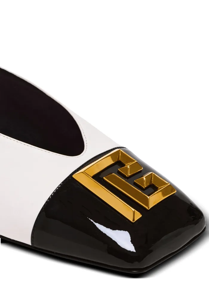 Flat Eden Slingbacks In Twotone Leather White Women Balmain Flat Shoes