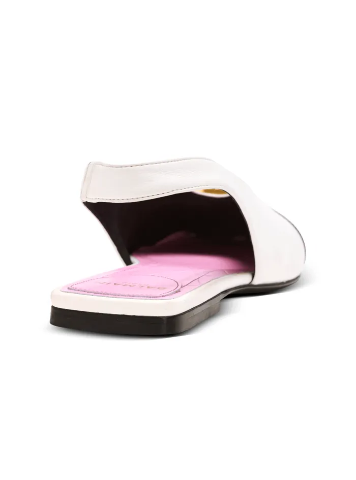 Flat Eden Slingbacks In Twotone Leather White Women Balmain Flat Shoes