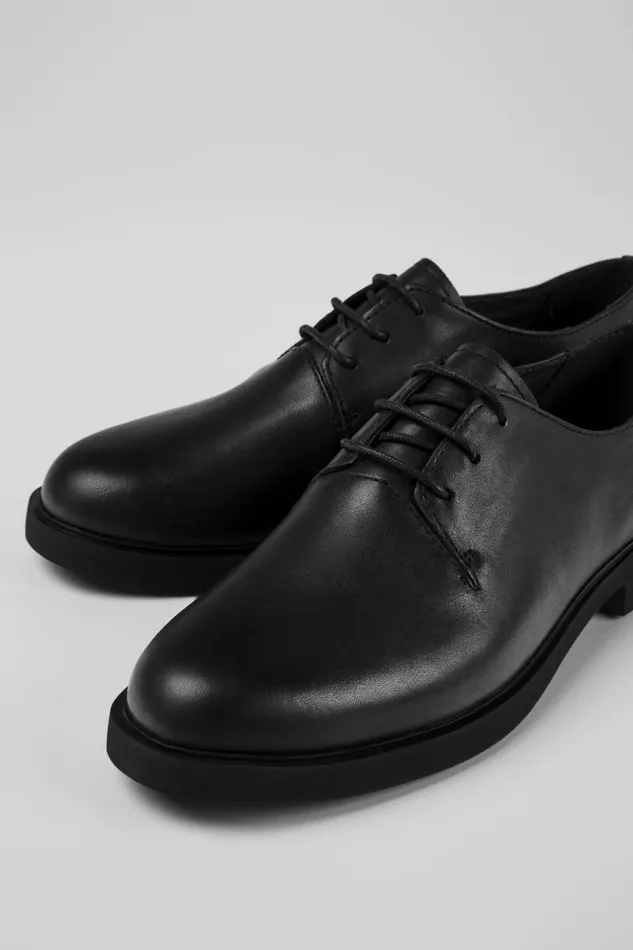 Flat Shoes Women Camper Iman Black Leather Shoes