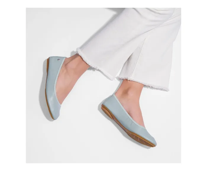 Flats and SlipOns Hush Puppies Women Chaste Ballet Seafoam Leather Flats and SlipOns Hush Puppies Women Chaste Ballet Seafoam Leather