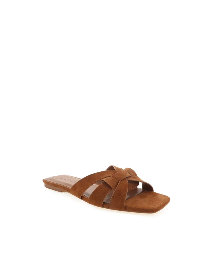 Flats Billini Sandals and Slides RYLEY DARK TAN SUEDE