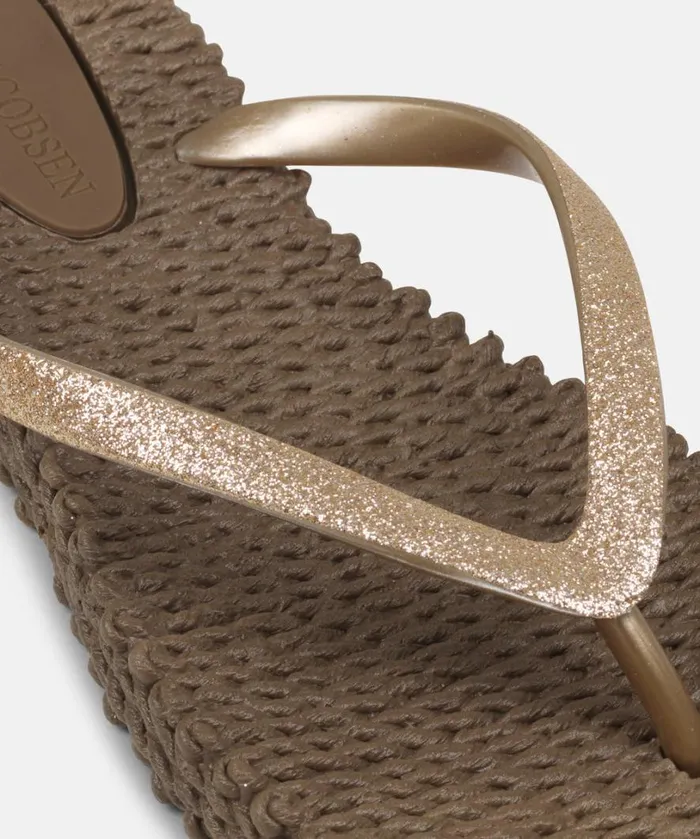 Flip Flop With Glitter 8211 Cub Brown Shoes Ilse Jacobsen Flip Flops