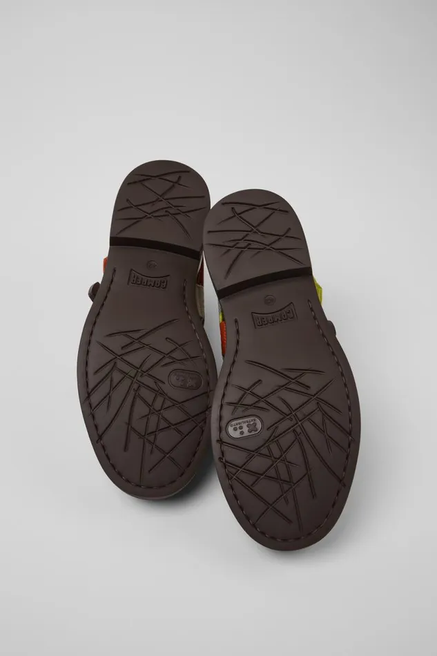 Formal Shoes Men Camper Twins Brown Leather And Textile Shoes