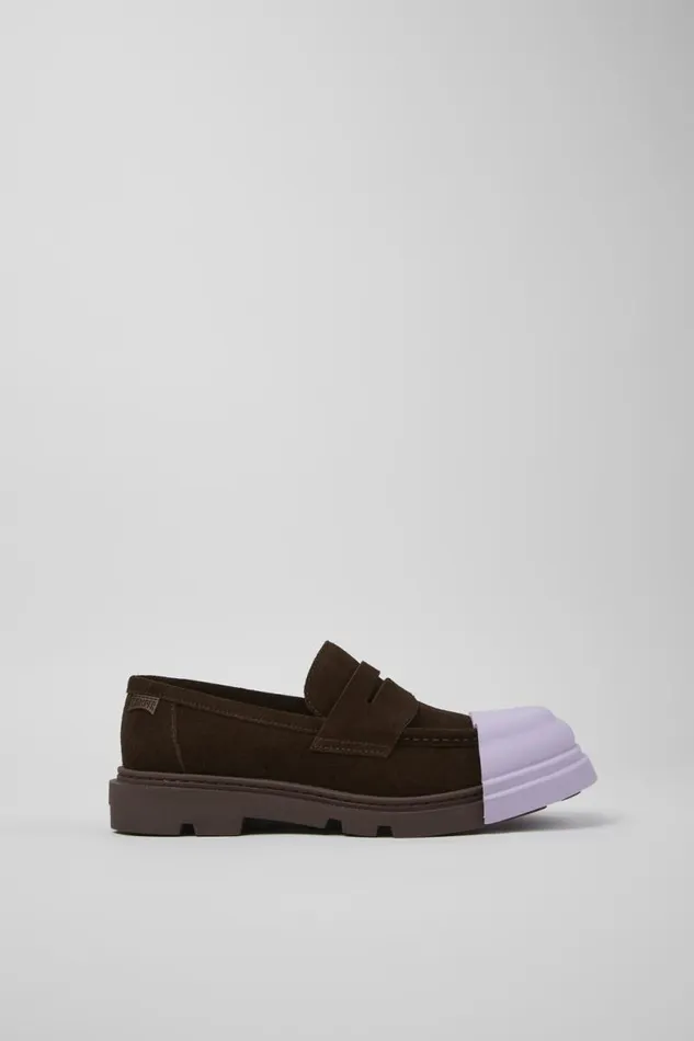 Formal Shoes Women Camper Junction Brown Nubuck Loafers Formal Shoes Women Camper Junction Brown Nubuck Loafers