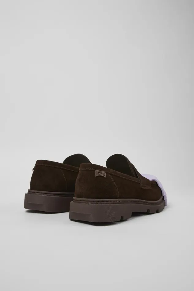 Formal Shoes Women Camper Junction Brown Nubuck Loafers Formal Shoes Women Camper Junction Brown Nubuck Loafers