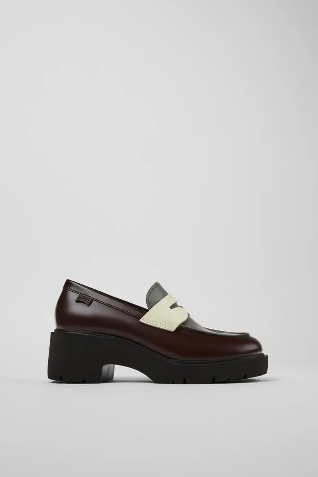 Formal Shoes Women Camper Twins Multicolored Leather Loafers