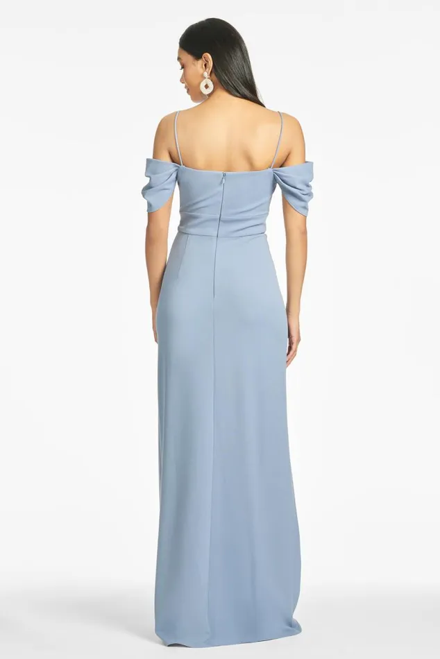 Formal Women Sachin and Babi Brittany 4Way Stretch Crepe Gown 8211 Slate Blue Formal Women Sachin and Babi Brittany 4Way Stretch Crepe Gown 8211 Slate Blue