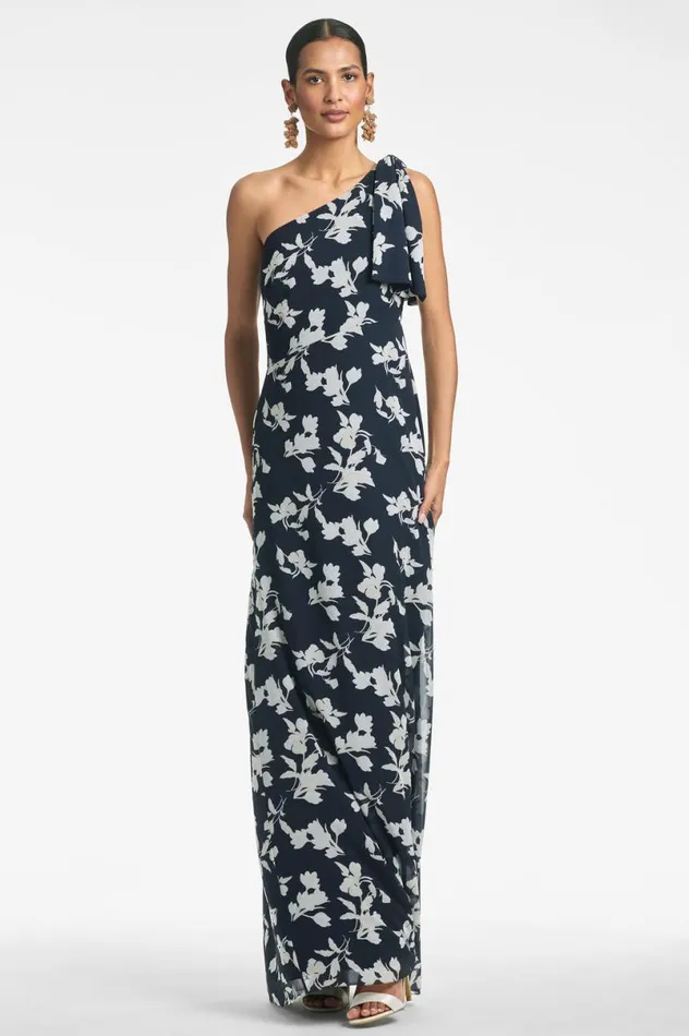 Formal Women Sachin and Babi Chelsea Gown 8211 Navy Venetia Petal