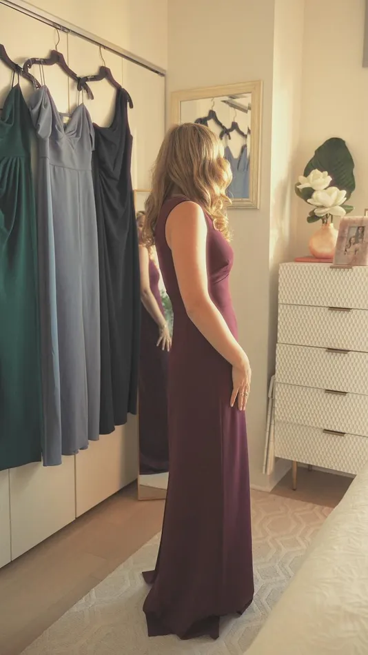 Formal Women Sachin and Babi Loretta 4Way Stretch Crepe Gown 8211 Navy