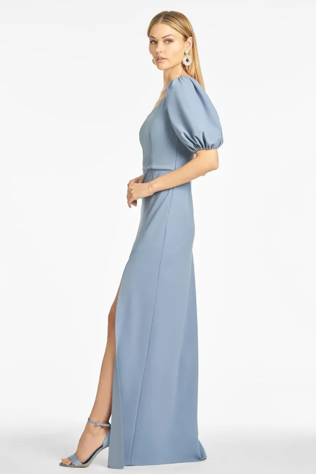 Formal Women Sachin and Babi Nadia 4Way Stretch Crepe Gown 8211 Slate Blue