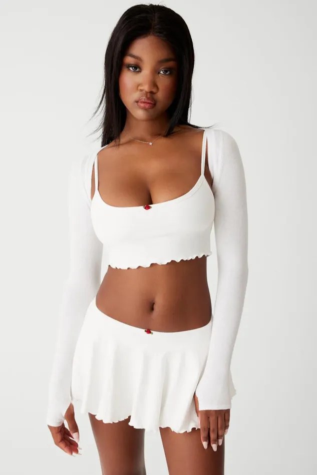 Frankies Bikinis Active Women Star Cropped Tank Moon Flower