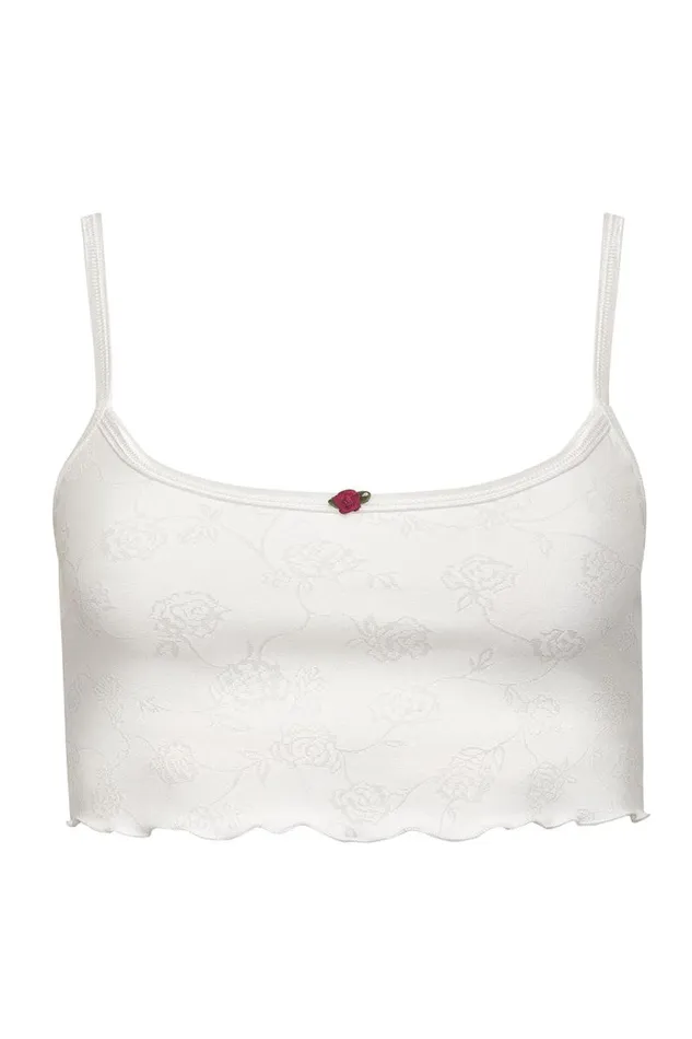 Frankies Bikinis Active Women Star Cropped Tank Moon Flower