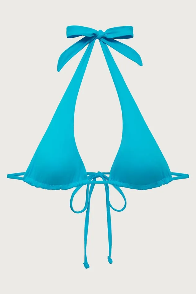 Frankies Bikinis Bikinis Women Diana Halter Bikini Top Morning Blue