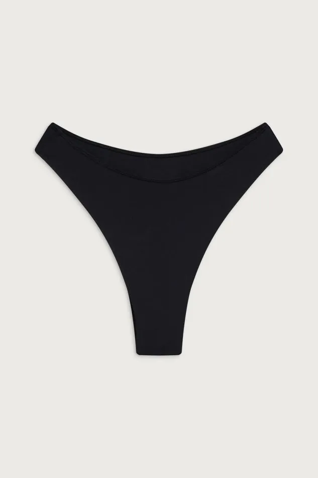 Frankies Bikinis Bikinis Women Laura High Waist Cheeky Bikini Bottom Black