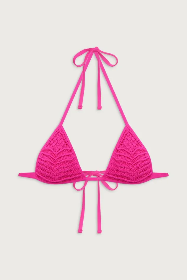 Frankies Bikinis Bikinis Women Naia Triangle Halter Bikini Top Sea Star Pink