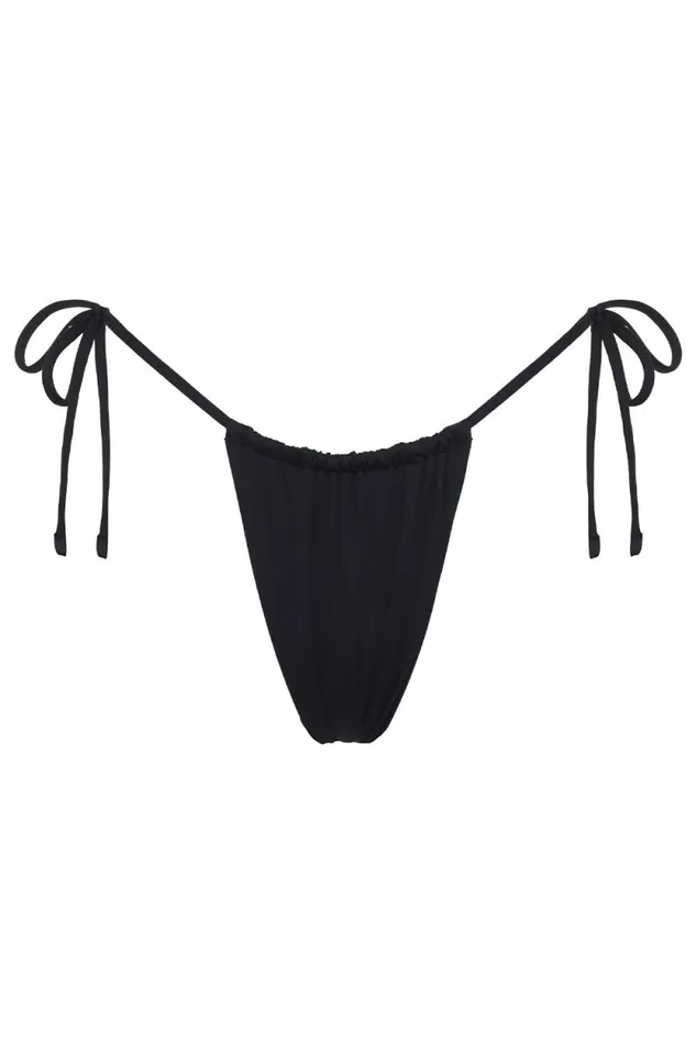 Frankies Bikinis Bikinis Women Tia String Bikini Bottom Black