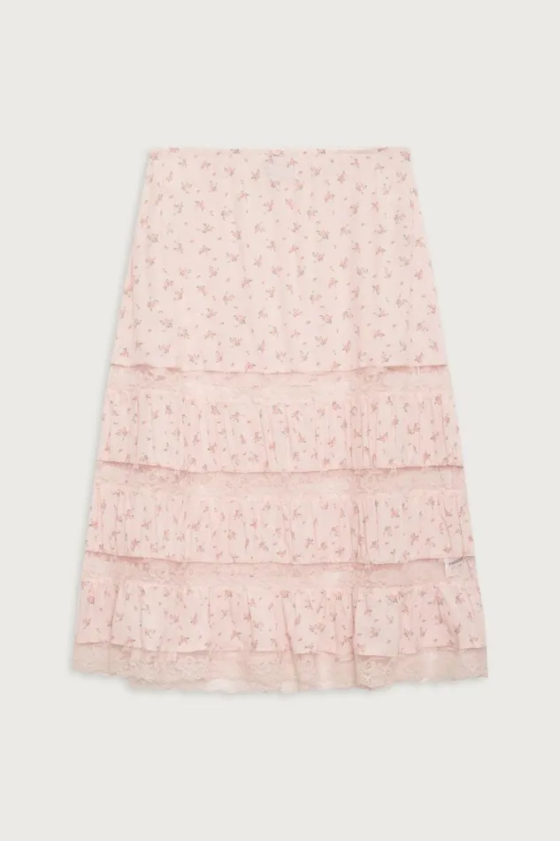 Frankies Bikinis Bottoms Women Solstice Floral Midi Skirt Baby Bouquet Pink