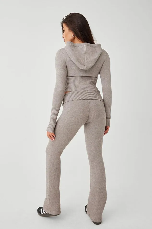 Frankies Bikinis Cloud Knits Women Fleur Cloud Knit Low Rise Pant Heather Grey