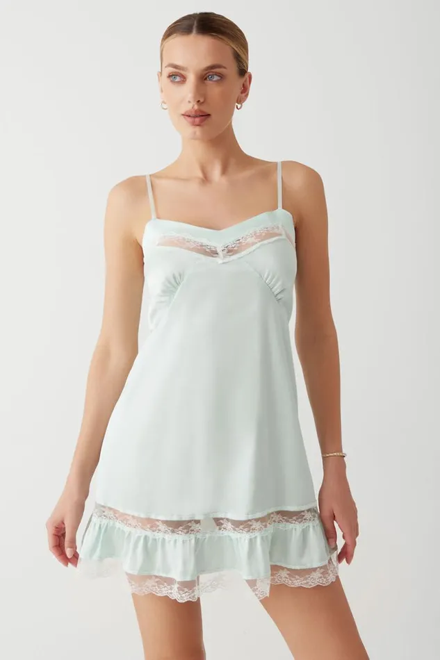 Frankies Bikinis Dresses Women Carson Satin Mini Dress Pistachio