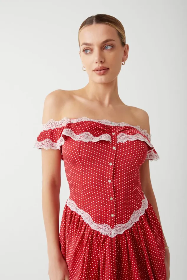 Frankies Bikinis Dresses Women Charli Mini Dress Scarlet Dot