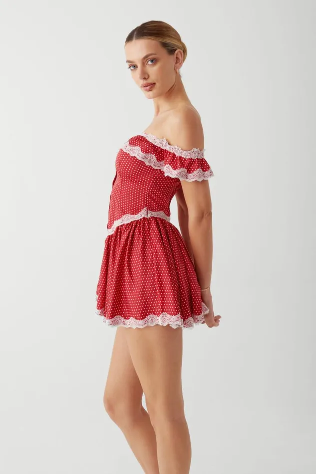 Frankies Bikinis Dresses Women Charli Mini Dress Scarlet Dot