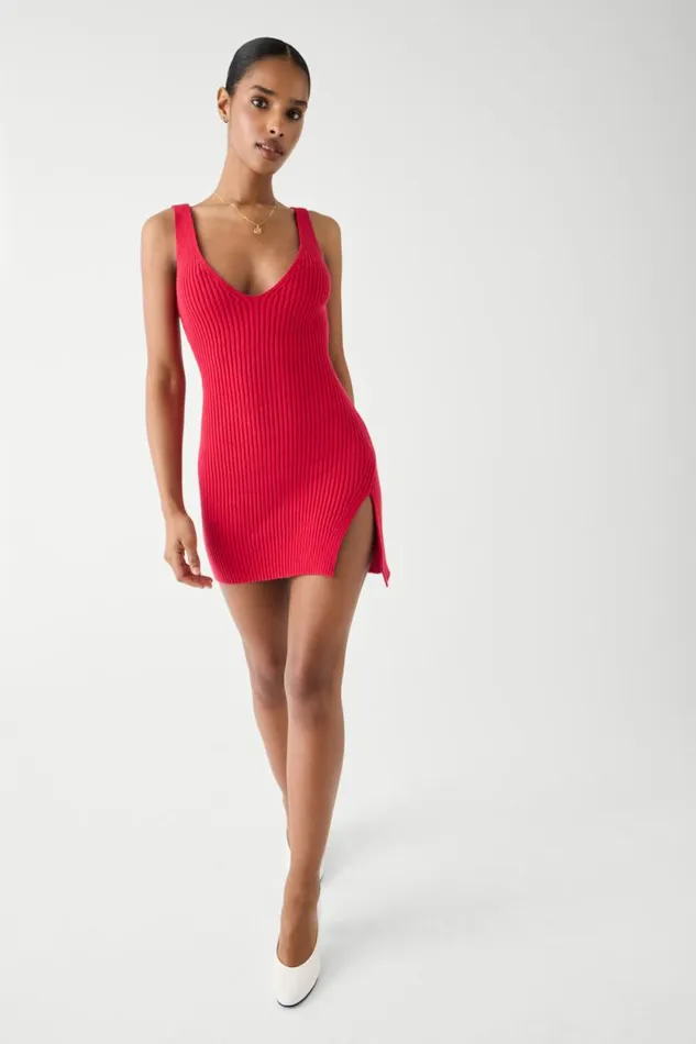 Frankies Bikinis Dresses Women Lady Cloud Knit Mini Dress Burning Love
