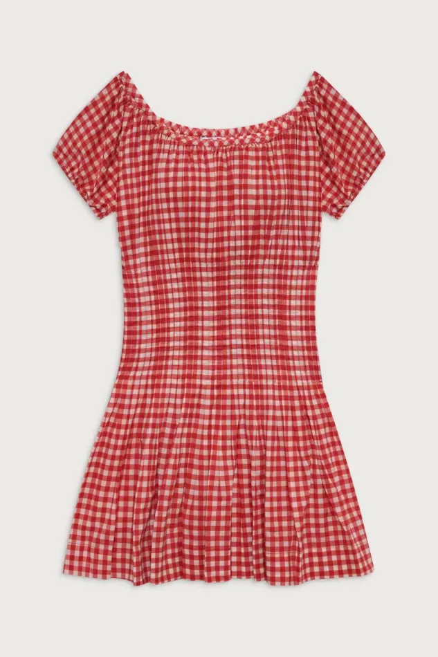 Frankies Bikinis Dresses Women Sadie Gingham Mini Dress Cherry Gingham