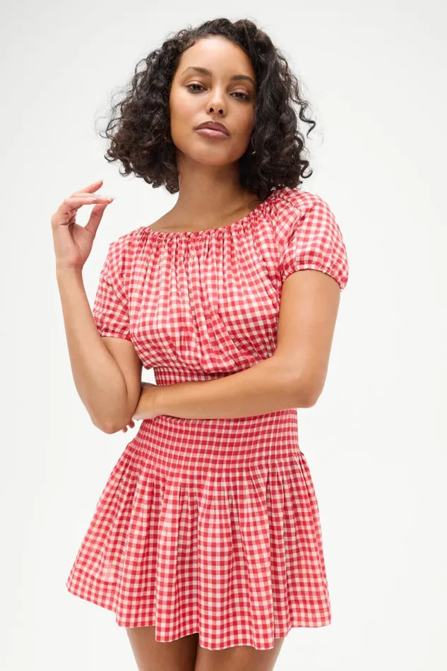 Frankies Bikinis Dresses Women Sadie Gingham Mini Dress Cherry Gingham
