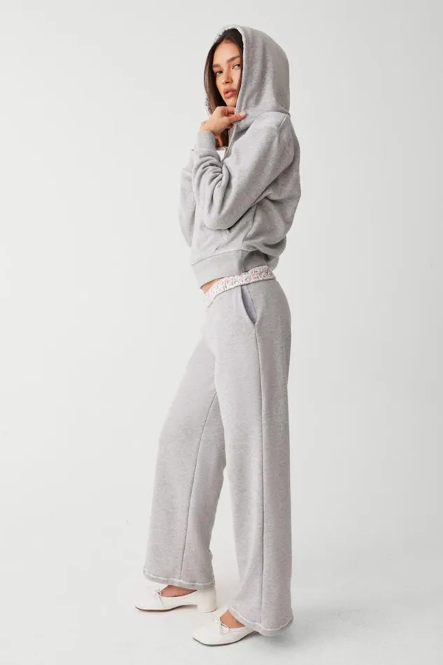 Frankies Bikinis Matching Sets Women Avalon Sweat Pant Heather Grey Baby Blanket