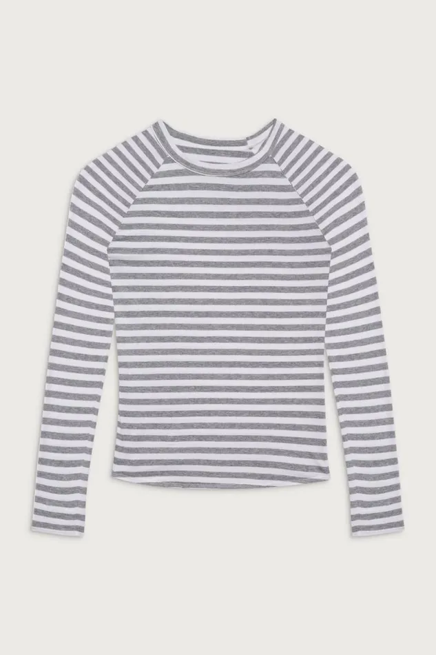 Frankies Bikinis Matching Sets Women Avenue Cotton Long Sleeve Shirt Hazy Stripe