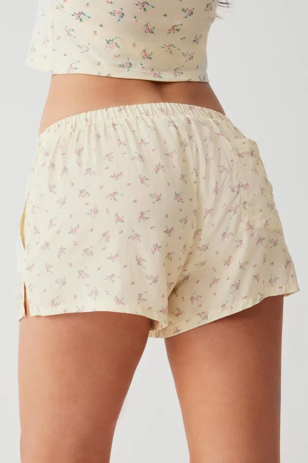 Frankies Bikinis Matching Sets Women Farmhouse Floral Mini Short Buttercup Bouquet