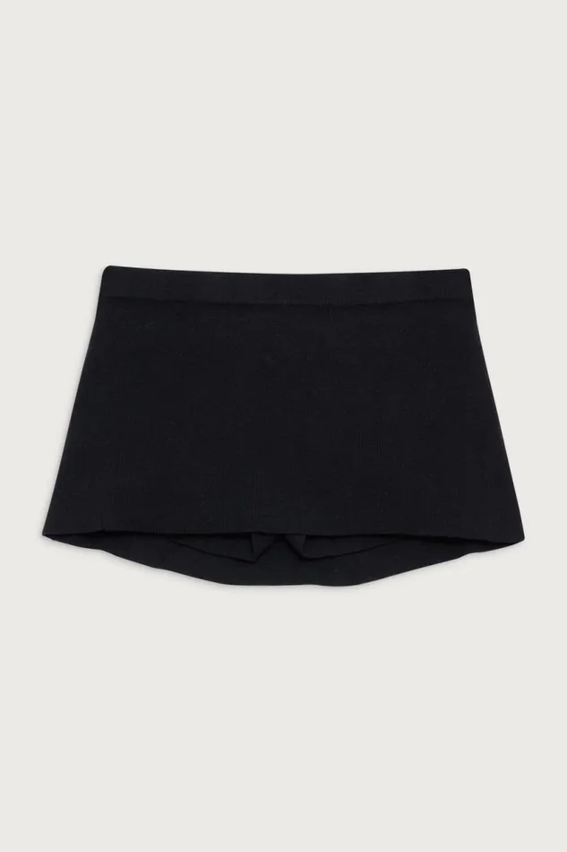 Frankies Bikinis Matching Sets Women Marialla Knit Mini Skort Black