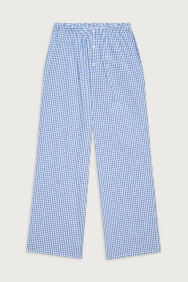 Frankies Bikinis Matching Sets Women Raleigh Cotton Pant Cloud Gingham