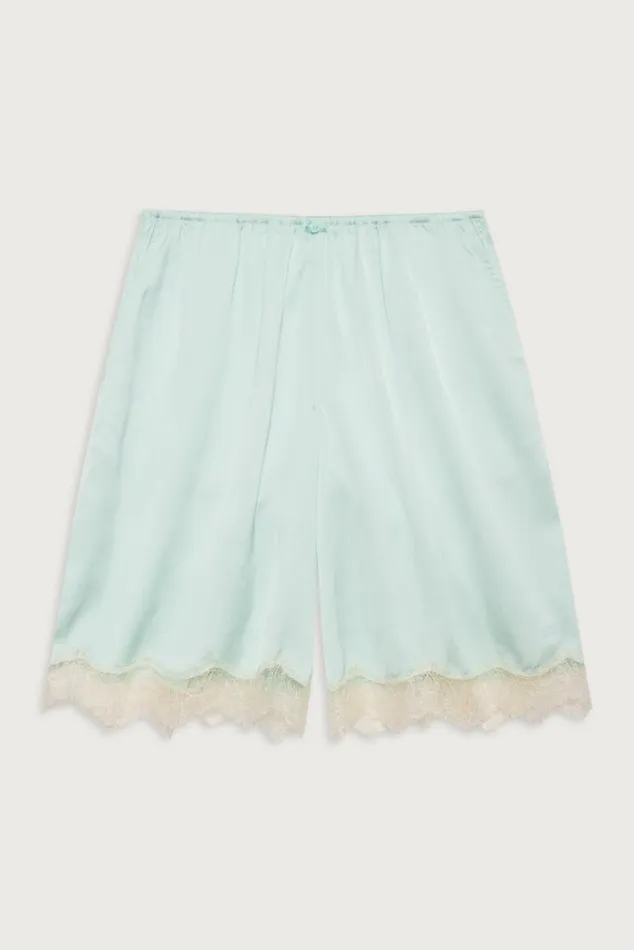 Frankies Bikinis Matching Sets Women Snuggle Satin Capri Short Pistachio