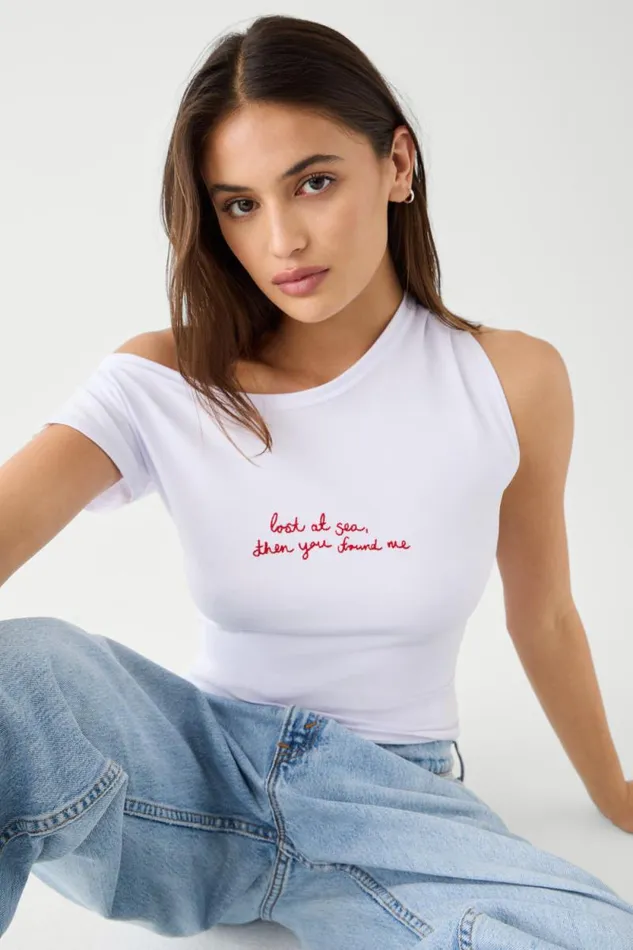 Frankies Bikinis Tops Women Starlight Cotton Tee Lost At Sea