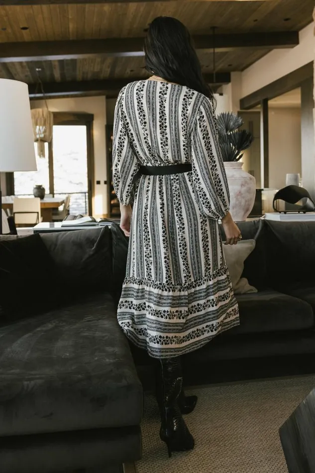 Gianna Printed Dress Black Women Bohme Dresses