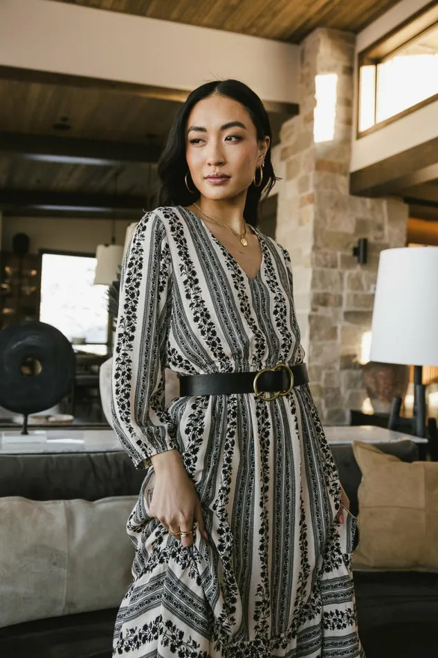Gianna Printed Dress Black Women Bohme Dresses