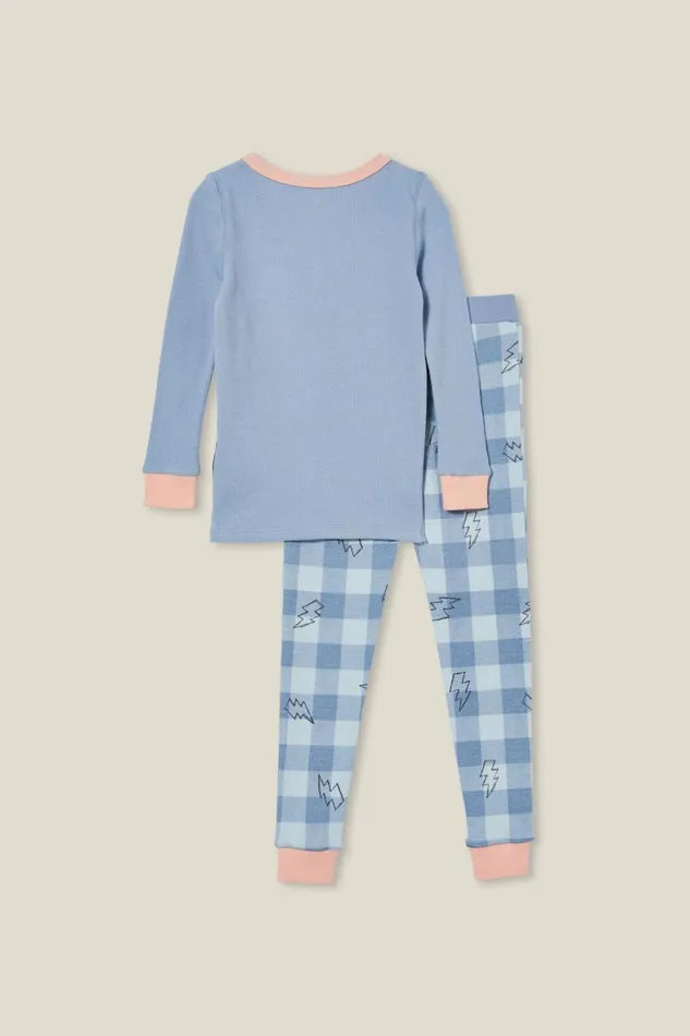 Girls 214Boys 214 Sleepwear Cotton On Milo Long Sleeve Pyjama Set Steelskater Dino